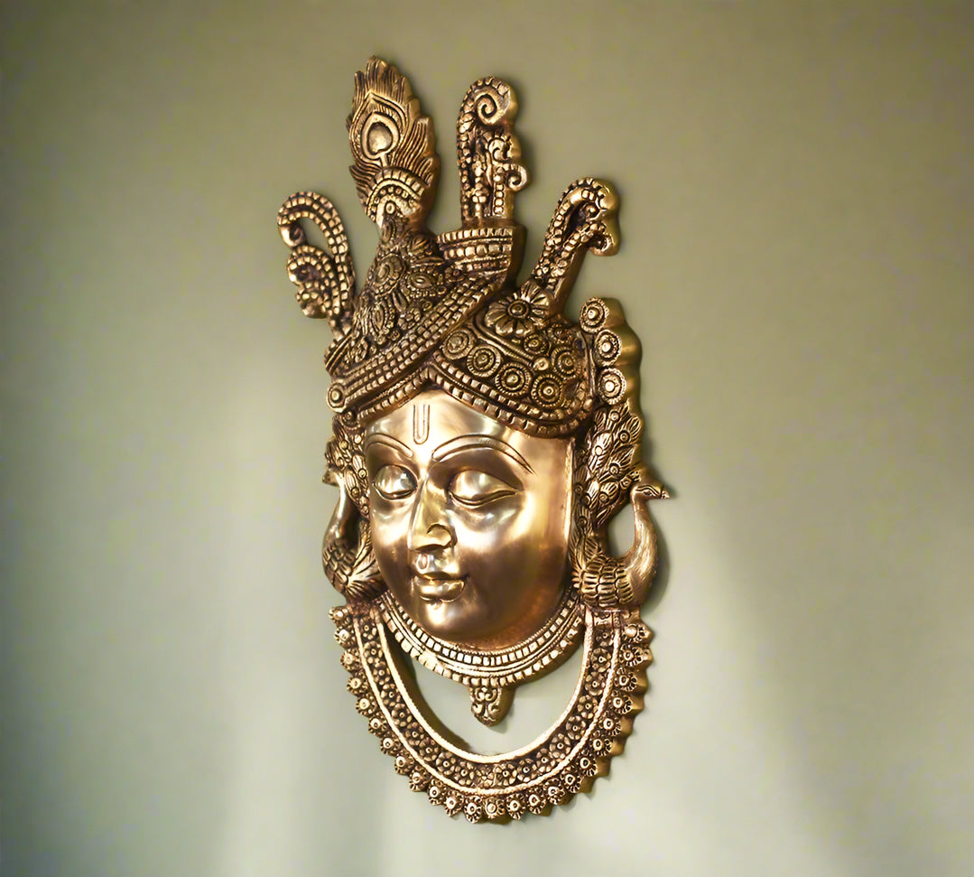 Brass Srinathji Wall Art – Divine Presence in Brass