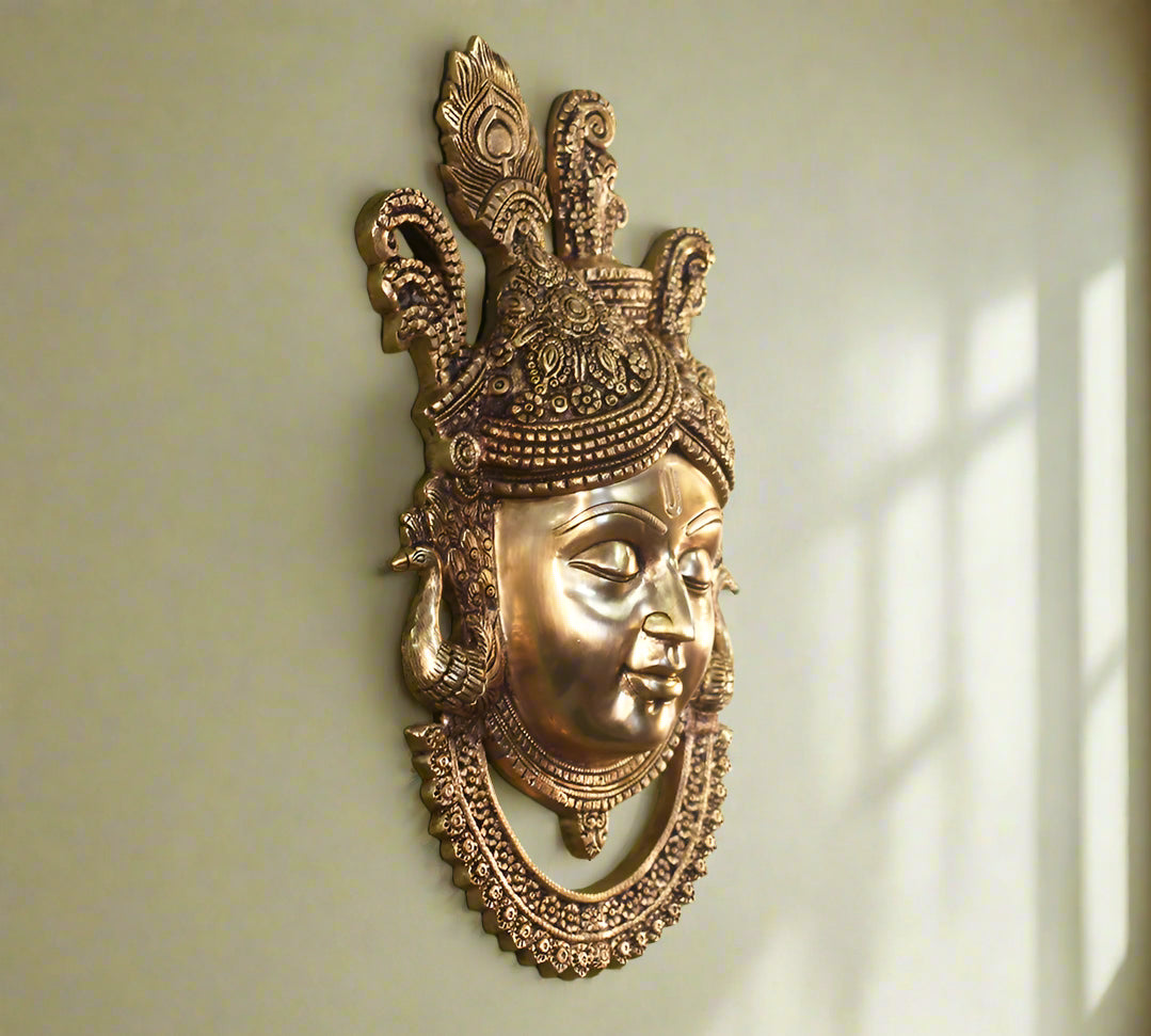 Brass Srinathji Wall Art – Divine Presence in Brass