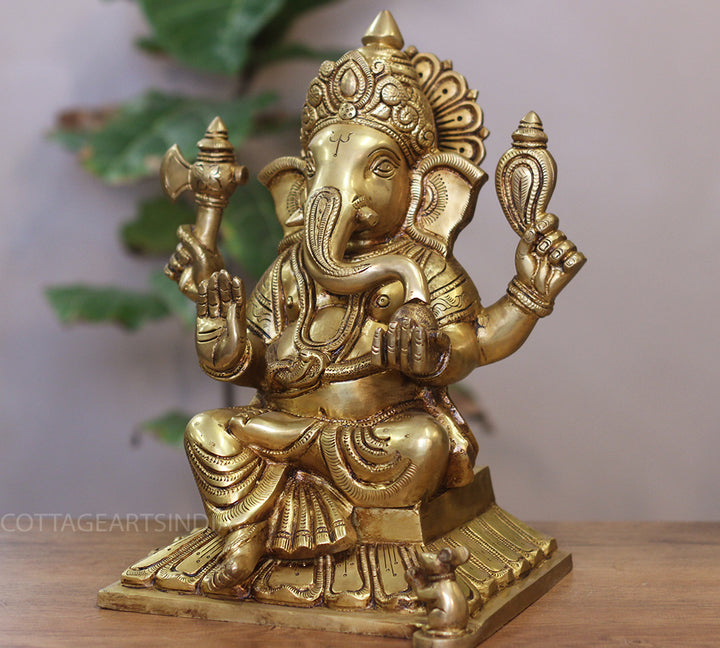 Brass Ganesh Seated – Exceptional Craftsmanship