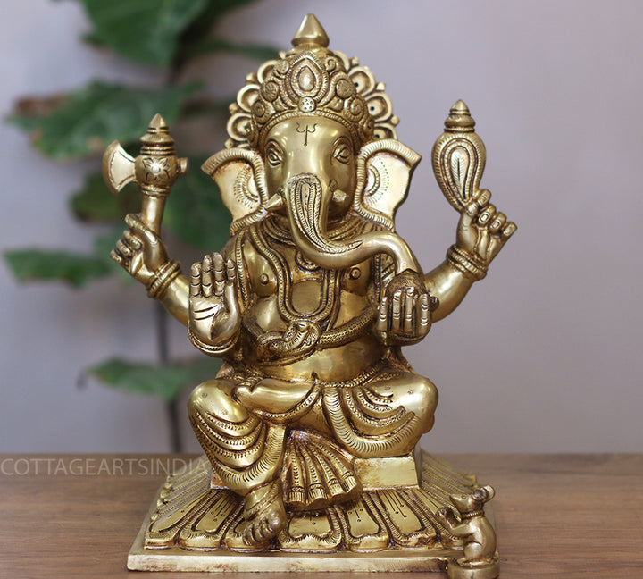 Brass Ganesh Seated – Exceptional Craftsmanship