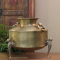 Brass Vintage Carved Planter