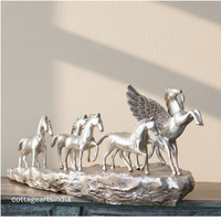 Silver Plated Brass 7 Horse Statue | Vastu Horse Sculpture for Home Décor