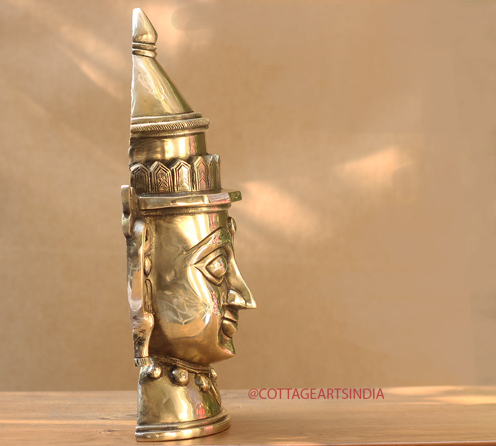 Brass Shiva Gauri Mukhlingam Mask 14"