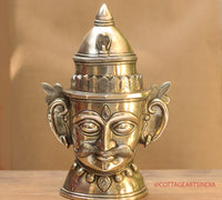 Brass Shiva Gauri Mukhlingam Mask 14"
