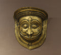 Wooden Carved Wall Hanging With Brass Shiva Mask