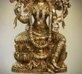 Brass Laxmi Seated On Lotus -Exceptional Fine Carving