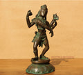 Brass Shiva Tandav Patina Bronze Finish 11"