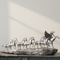 Silver Plated Brass 7 Horse Statue | Vastu Horse Sculpture for Home Décor
