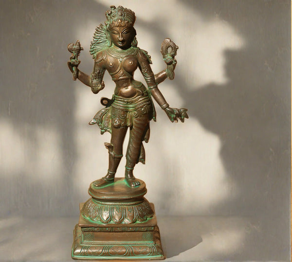 Brass Ardhanarishvara  Bronze Finish 13"