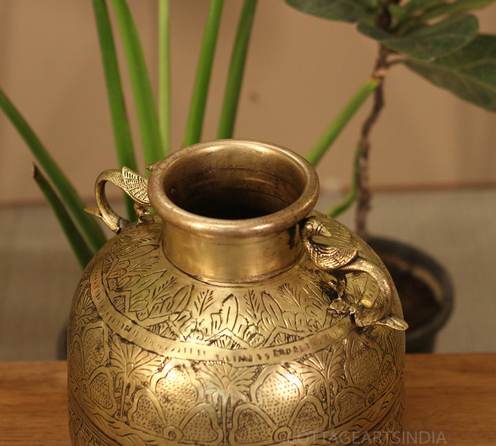 Brass Vintage Carved Planter