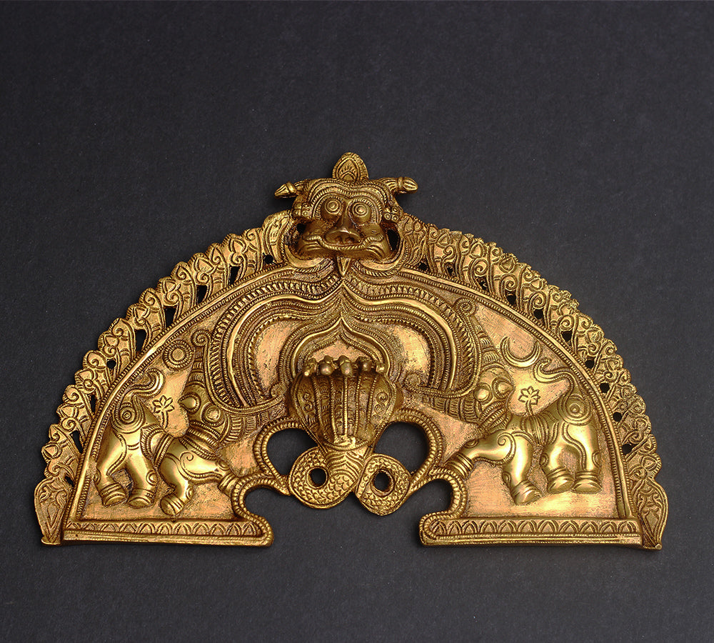 Brass Prabhawali Sheshnaag and Kirtmukha 13"