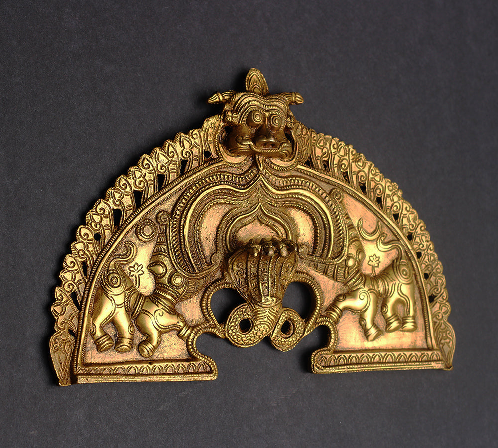 Brass Prabhawali Sheshnaag and Kirtmukha 13"