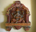 Wooden Hand Painted Kavadi framed Ganesh Wall Hanging