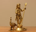Brass Idol of Lord Murugan Peacock Statue