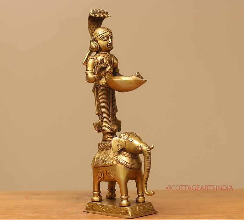 Brass Deep Laxmi on Elephant