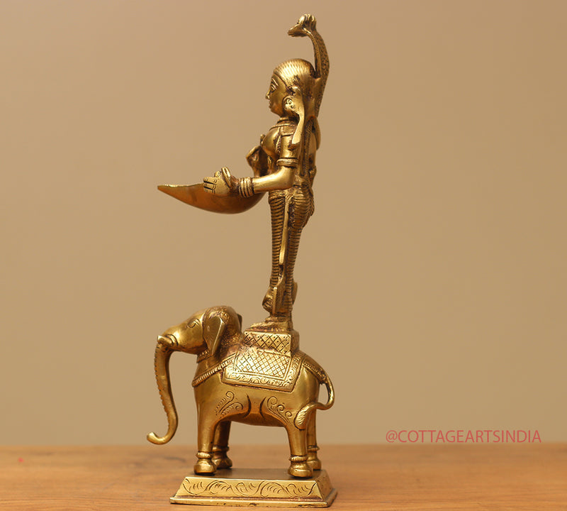 Brass Deep Laxmi on Elephant