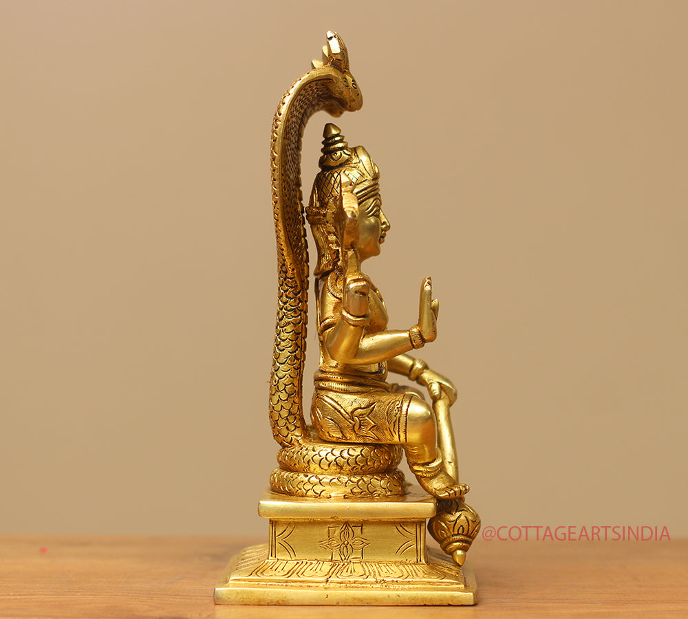 Brass Vishnu Sitting 10"