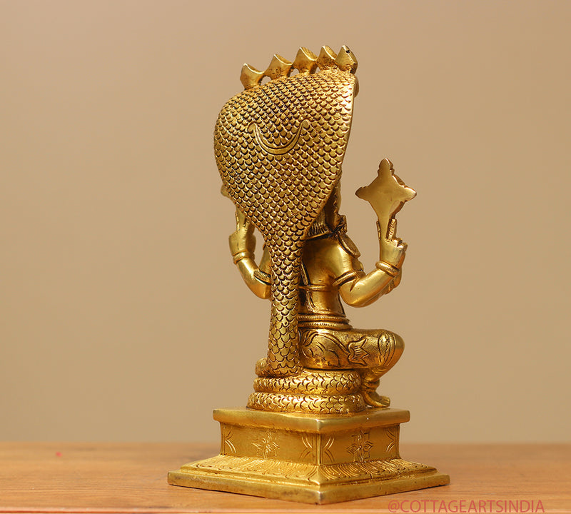 Brass Vishnu Sitting 10"