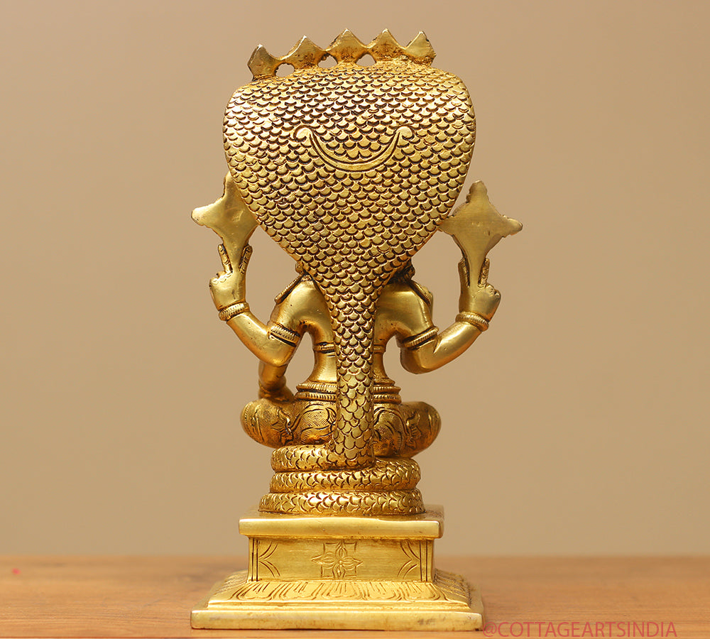 Brass Vishnu Sitting 10"