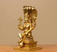 Brass Vishnu Sitting 10"