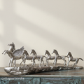 Silver Plated Brass 7 Horse Statue | Vastu Horse Sculpture for Home Décor