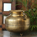 Brass Vintage Carved Planter
