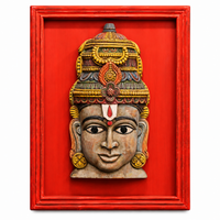 Wooden Vishnu Mask With Wooden Handcrafted Frame