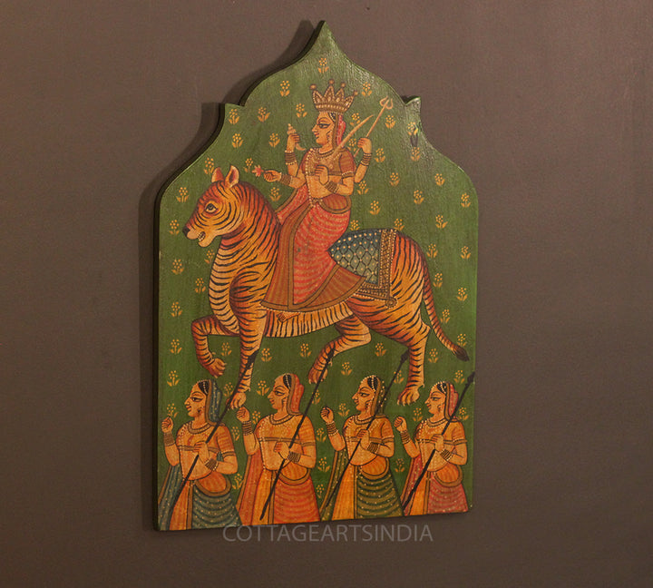 Miniature Painting on Wood - Durga