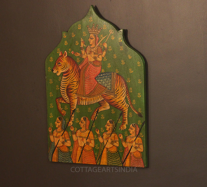 Miniature Painting on Wood - Durga