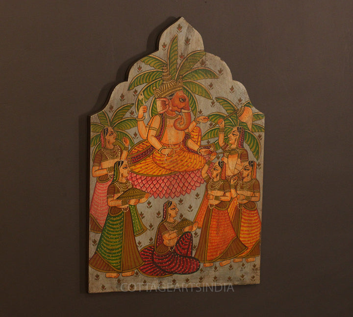 Miniature Painting on Wood - Ganesh Ji