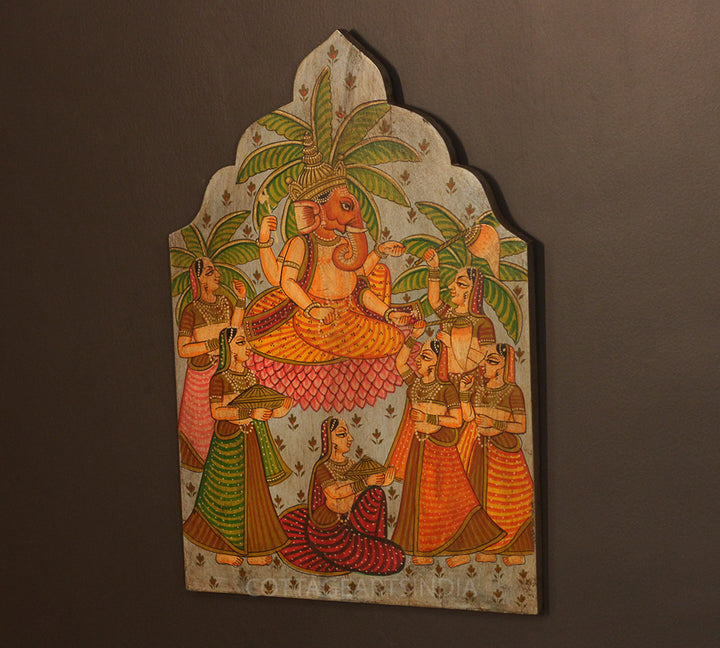 Miniature Painting on Wood - Ganesh Ji