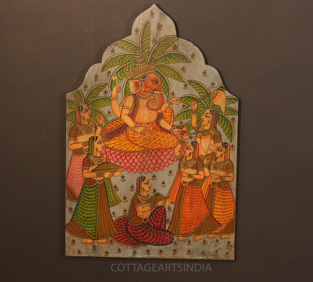 Miniature Painting on Wood - Ganesh Ji