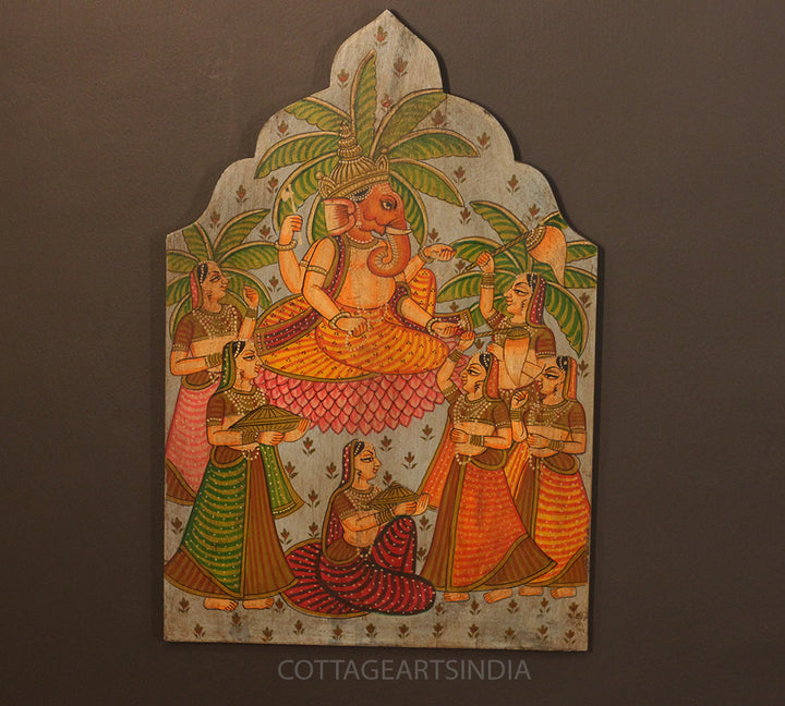 Miniature Painting on Wood - Ganesh Ji