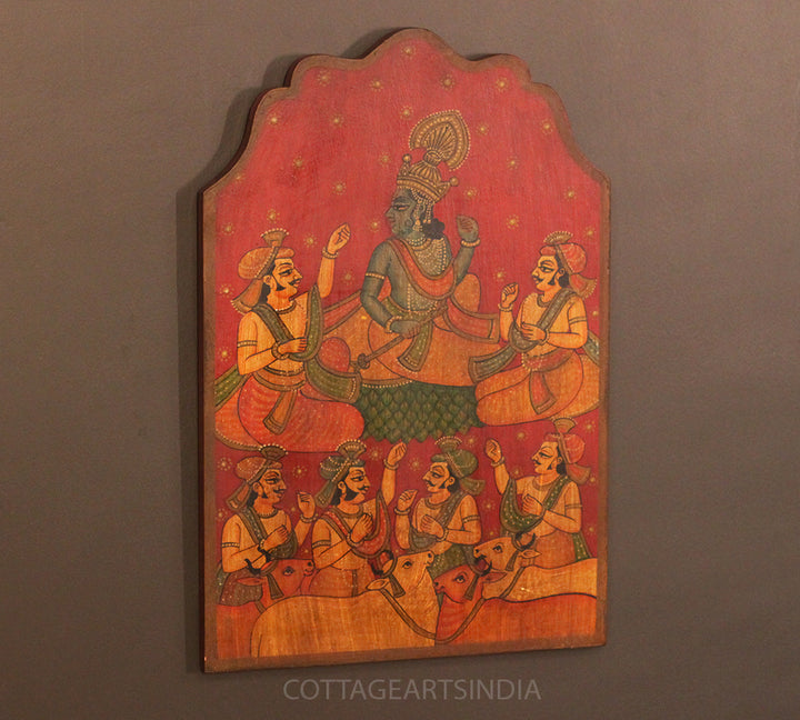 Miniature Painting on Wood - Krishna