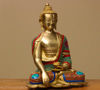 Brass Buddha Stonework 13"