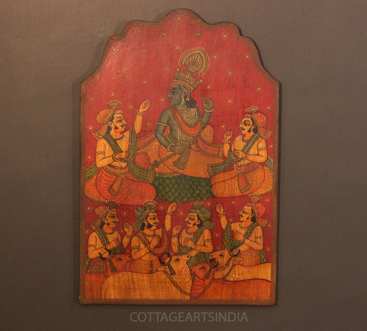 Miniature Painting on Wood - Krishna