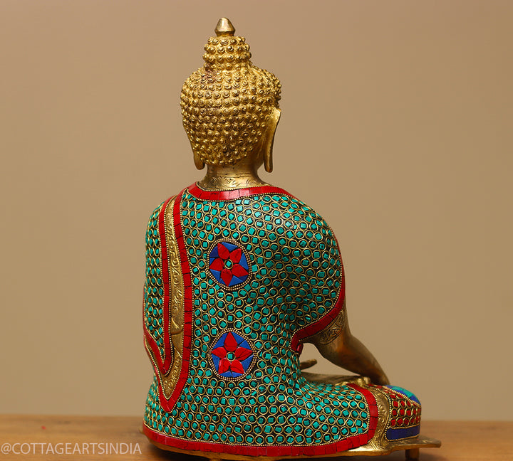 Brass Buddha Stonework 13"