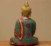 Brass Buddha Stonework 13"