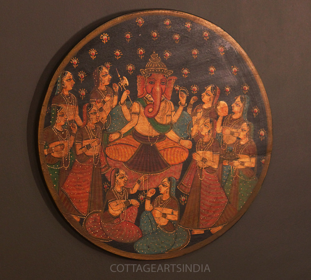 Miniature Painting on Wood - Ganesha