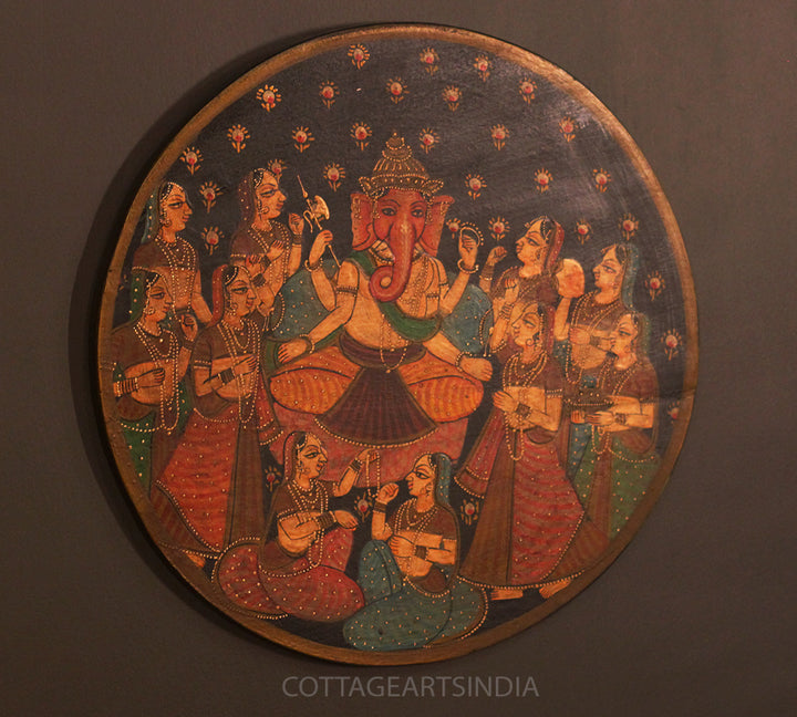 Miniature Painting on Wood - Ganesha