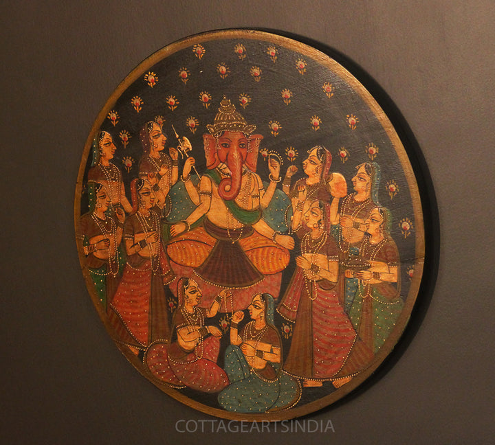 Miniature Painting on Wood - Ganesha