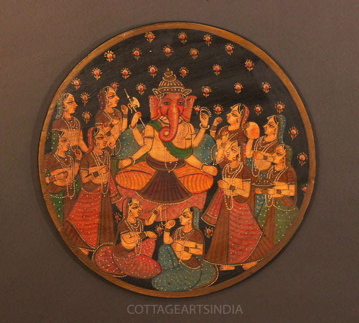 Miniature Painting on Wood - Ganesha