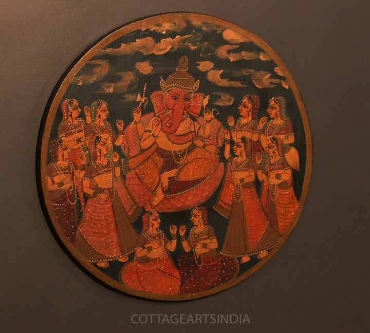 Miniature Painting on Wood - Ganesh