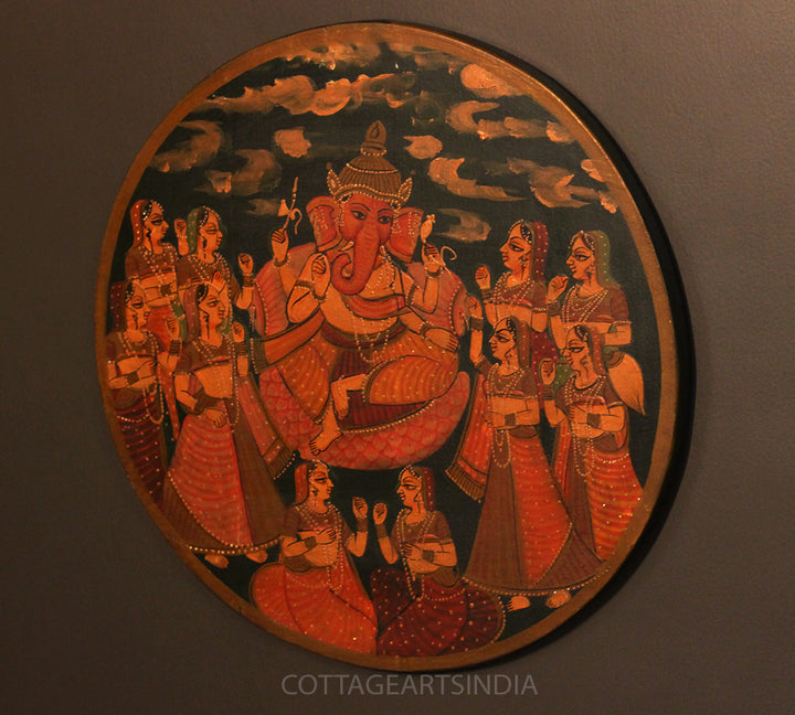 Miniature Painting on Wood - Ganesh