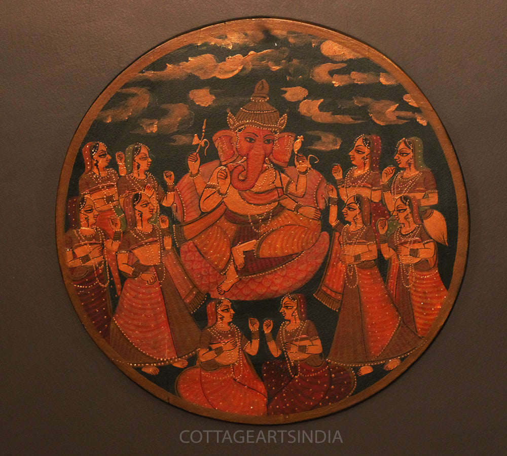 Miniature Painting on Wood - Ganesh