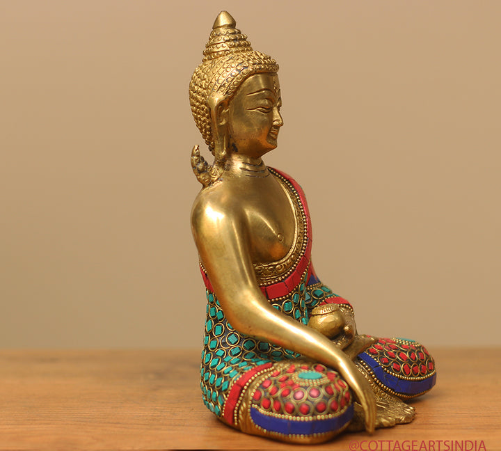Brass Buddha Stonework 8"
