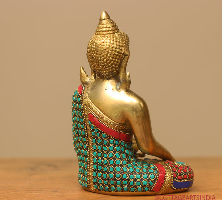 Brass Buddha Stonework 8"