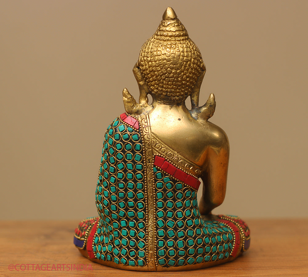 Brass Buddha Stonework 8"
