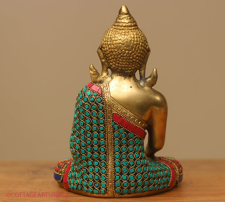 Brass Buddha Stonework 8"