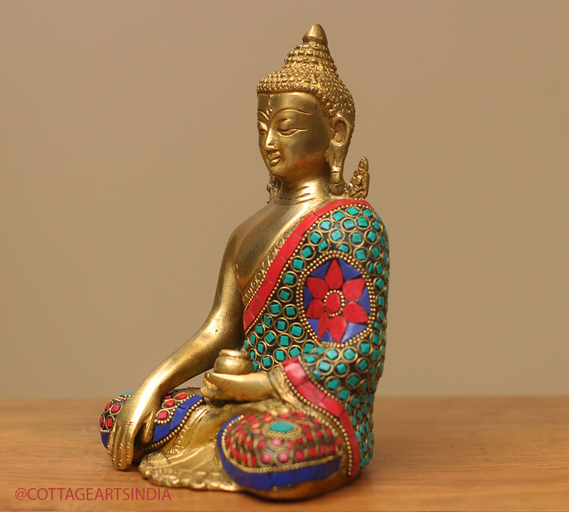 Brass Buddha Stonework 8"